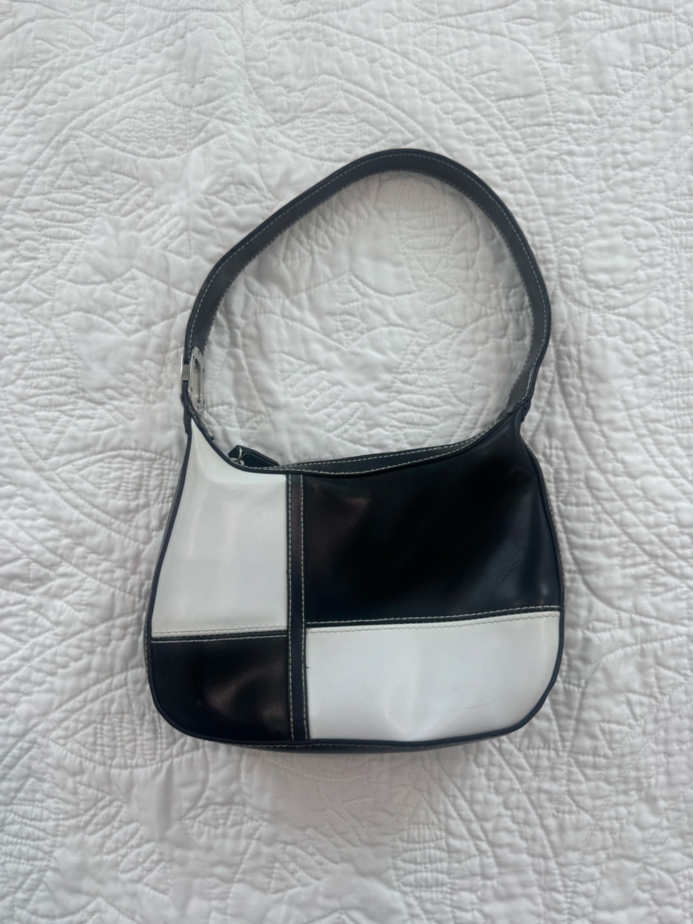 Vintage Black and White Checker Shoulder Bag